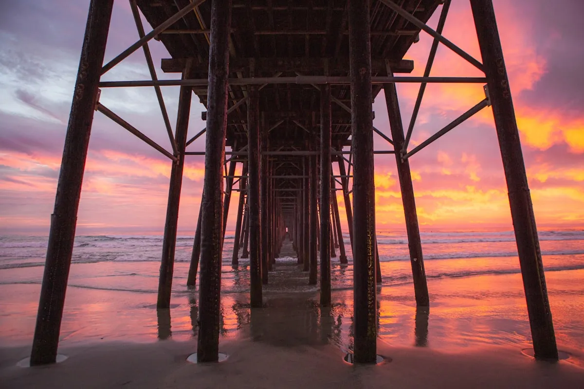 Beach pier at sunset in the South Bay near Hermosa Beach for mobile IV therapy