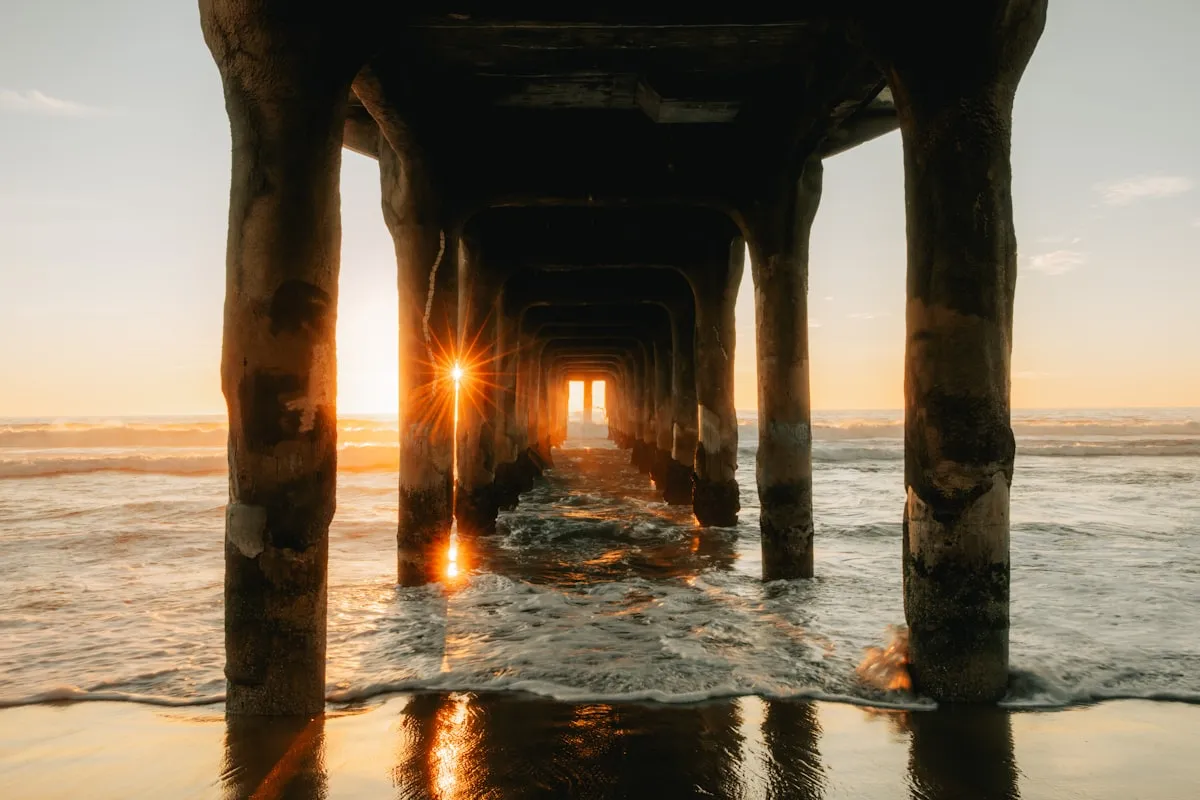 Manhattan Beach Pier sunset view California South Bay