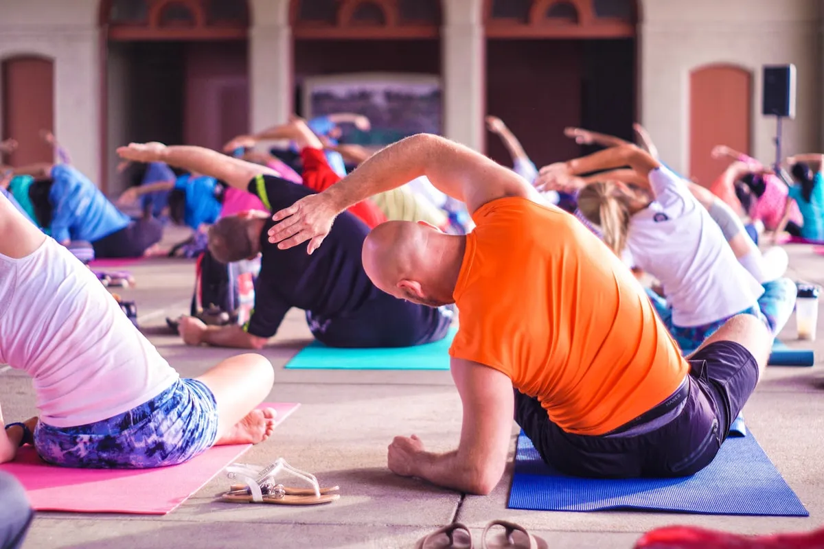 Athletes stretching and recovering after a workout in Los Angeles